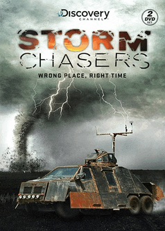 a dvd cover for discovery channel 's storm chasers wrong place right time