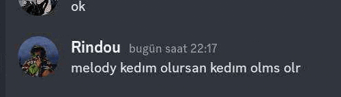 a screenshot of a text message with a picture of a person and the words `` melodi kedim olursan kedim olms or ''