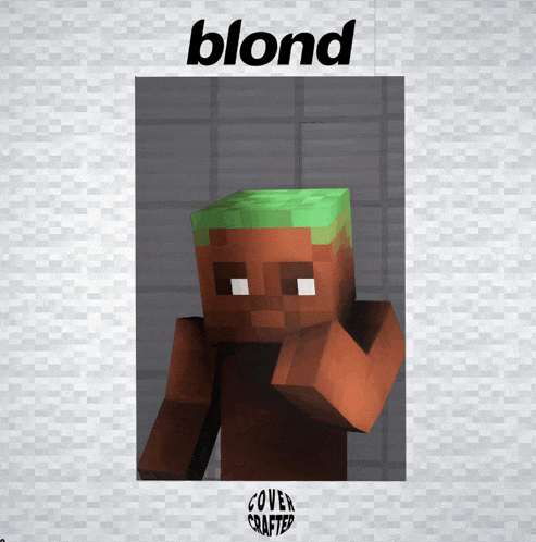 a picture of a minecraft character with blonde written on the top