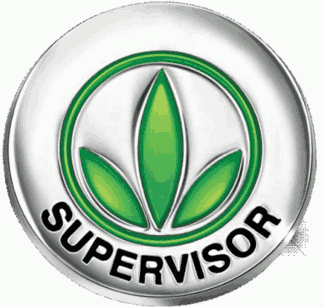 a silver and green logo that says supervisor