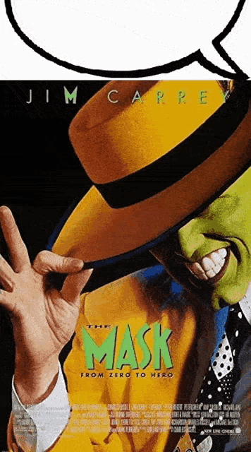 a poster for the movie the mask with jim carrey