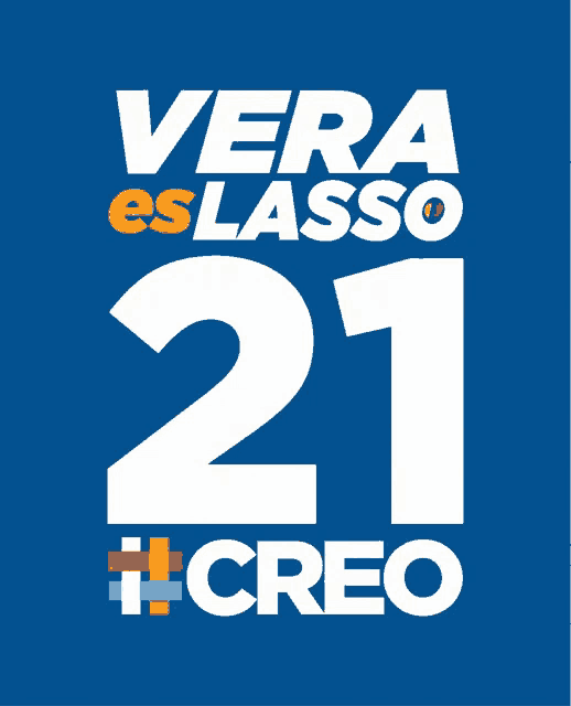 vera eslasso 21 i creo logo on blue background