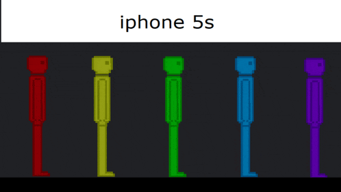 the iphone 5s is displayed in a pixel art graphic