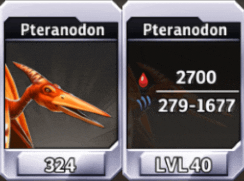 a picture of a pteranodon and a picture of a lv40 pteranodon