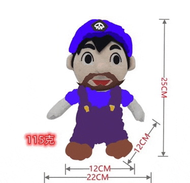 a stuffed toy of a man with a beard and a hat with measurements .