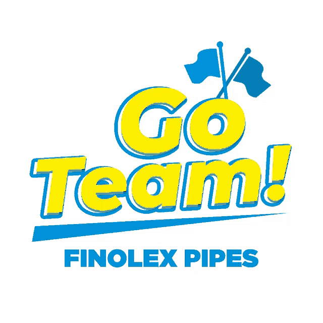 a logo for finolex pipes that says go team on it