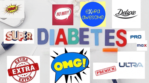 the word diabetes is surrounded by logos for different brands