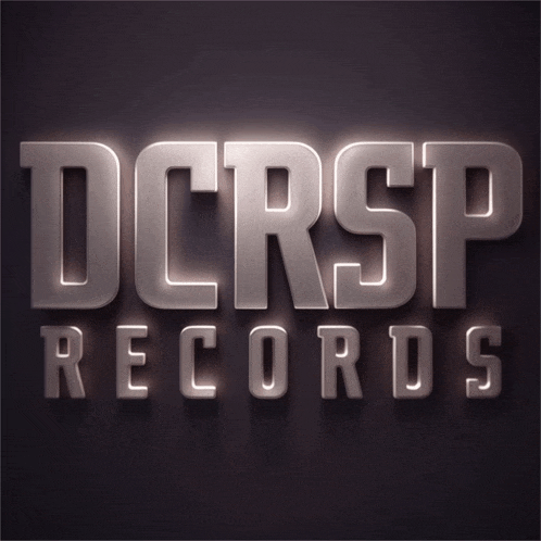 a logo for dcrsp records is lit up in the dark