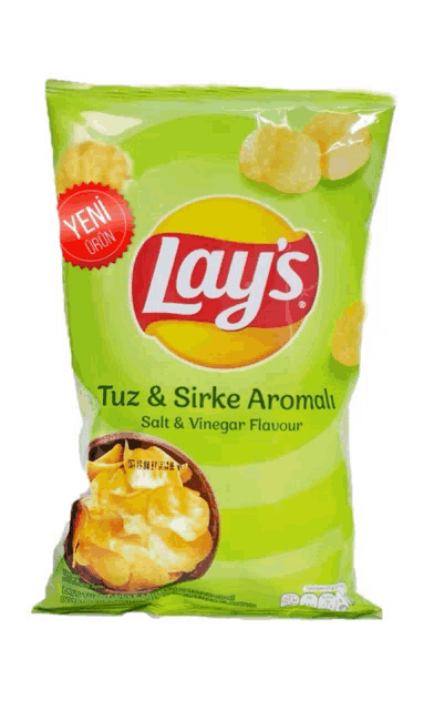 a bag of lay 's salt vinegar flavour chips