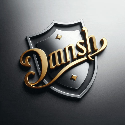 a shield with the word dansh in gold on it