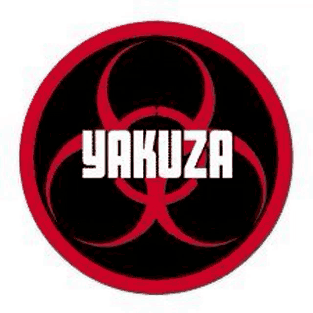 a red circle with the word yakuza on it