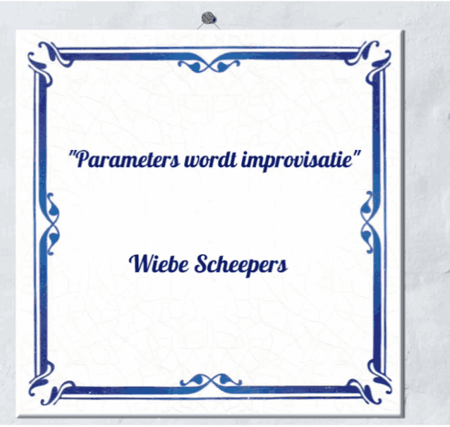 a blue and white tile with a quote from wiebe scheepers on it