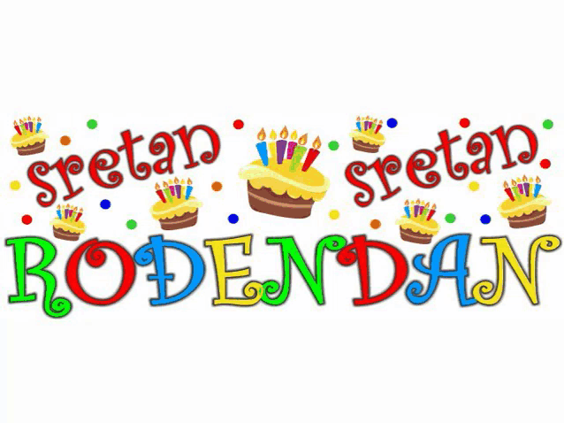 sretan rodendan is written in colorful letters