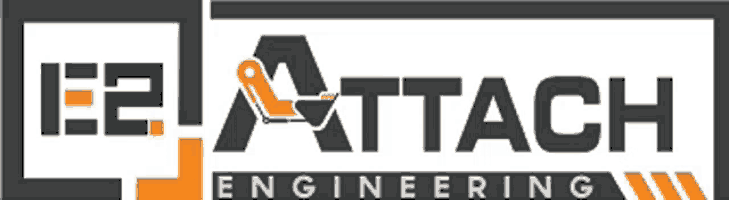 a logo for ee attach engineering shows a crane