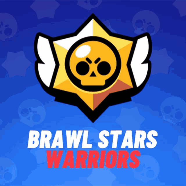 a logo for brawl stars warriors with a skull in the middle