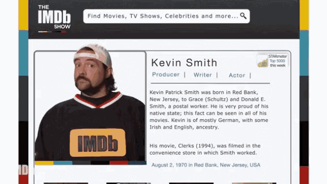 kevin smith is featured on the imdb show page