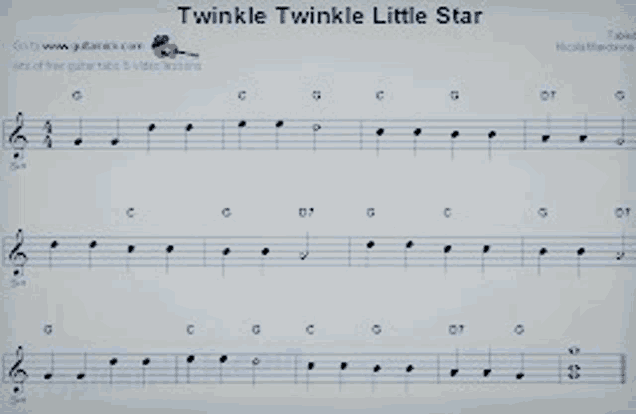 sheet music for the song twinkle twinkle little star on a white background