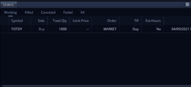 a screenshot of the orders window shows that the order is failed