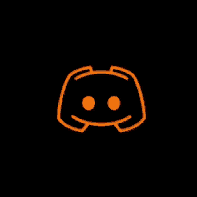 a black background with an orange discord icon on it