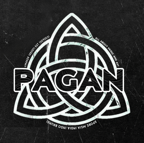 a pagan logo with a celtic knot in the center