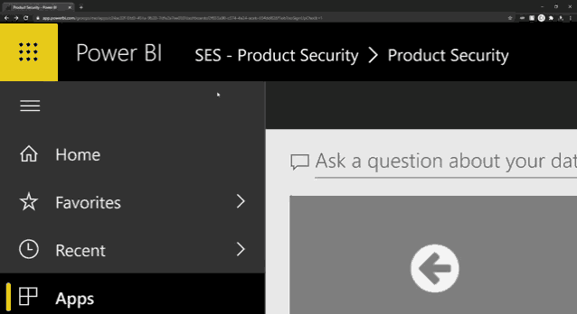 a screenshot of the power bi website with a question about data