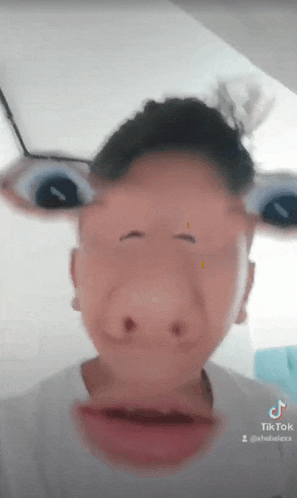 a tiktok video of a person making a face