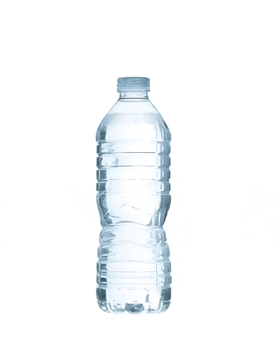 a clear plastic bottle of water with a clear cap