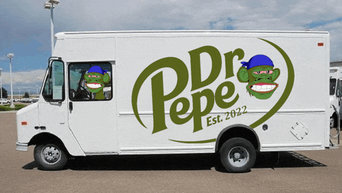 a white truck that says dr. pepe on it