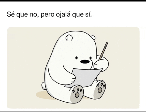 a cartoon of a polar bear holding a pencil and a piece of paper