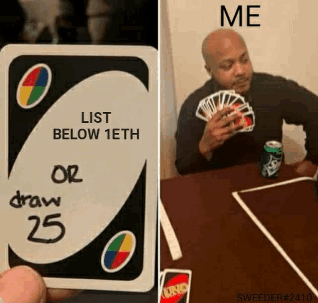 a person is holding a uno card next to a picture of a man holding a deck of cards .