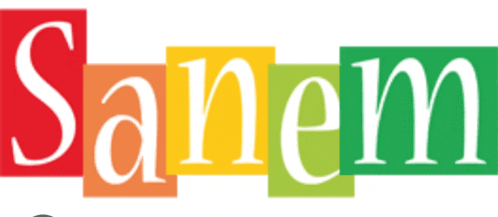 the word sanem is displayed in different colors