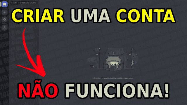 a screenshot of a website that says criar uma conta não funciona