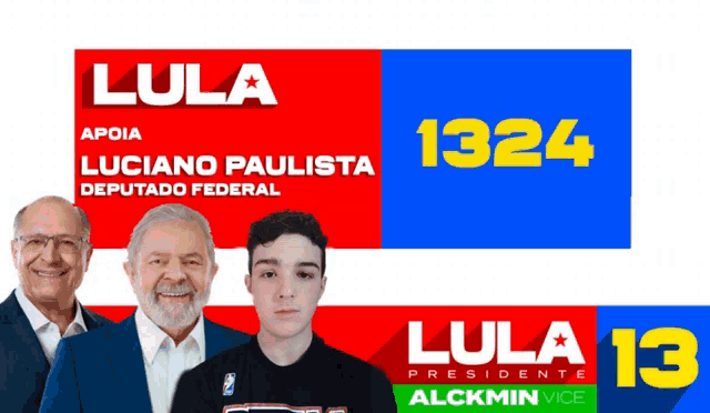 lula 1324 and lula 13 are written on a red and blue banner