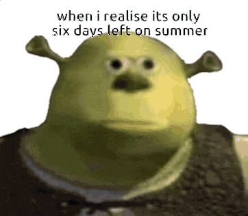 shrek from the movie shrek says when i realise its only six days left on summer