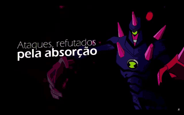 a cartoon character with the words ataques refutados pela absorcao below him