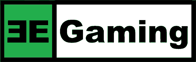 a logo for ee gaming with a green border