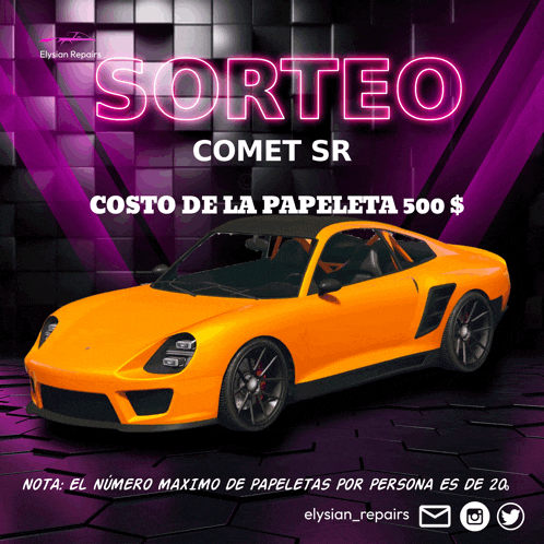 a poster that says sorteo comet sr