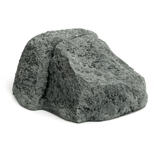 a large gray rock on a white surface