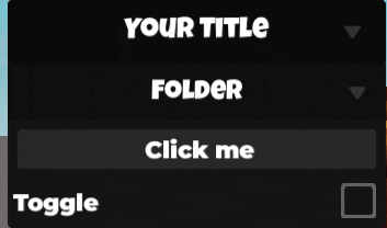 a screenshot of a website that says your title folder and click me