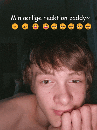 a picture of a young man with the words min ærlige reaktion zaddy