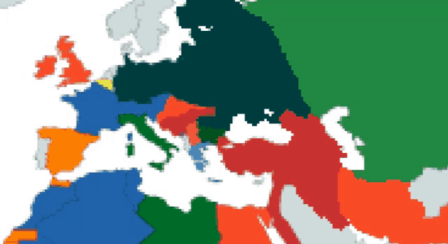 a map of europe with various colored states