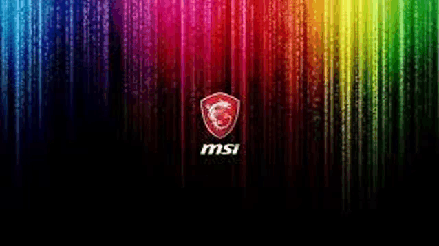 the msi logo is on a colorful background