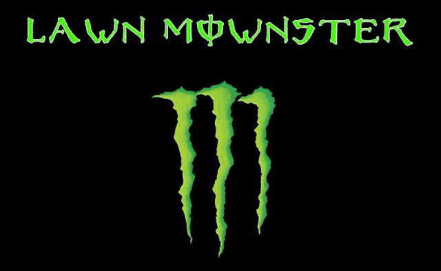 a green monster logo on a black background