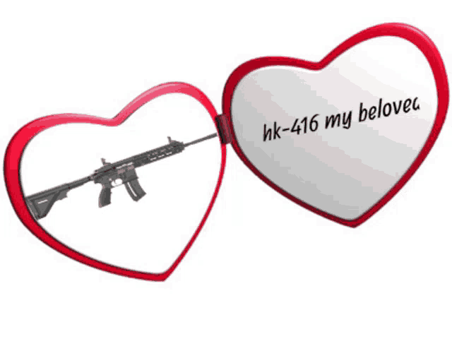 a picture of a gun with the words hk-416 my beloved on it