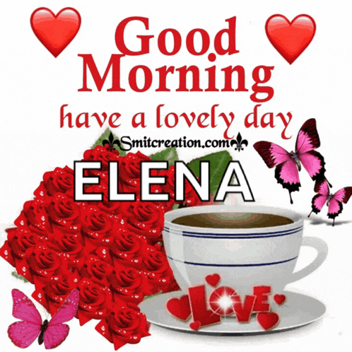 a greeting card that says good morning have a lovely day for elena