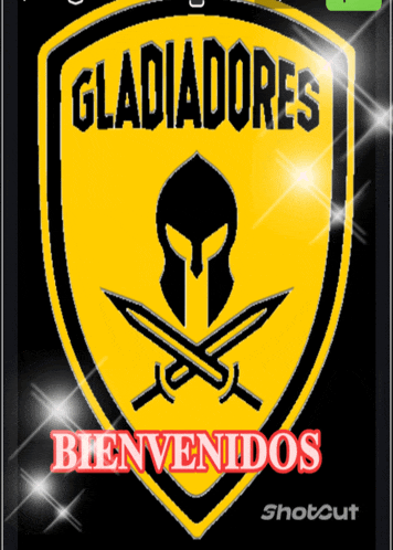 a yellow sign that says gladiadores bienvenidos on it