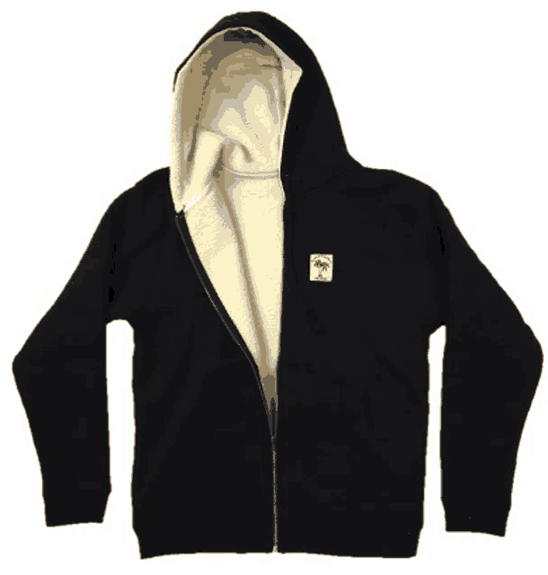 a black hoodie with a sherpa lining