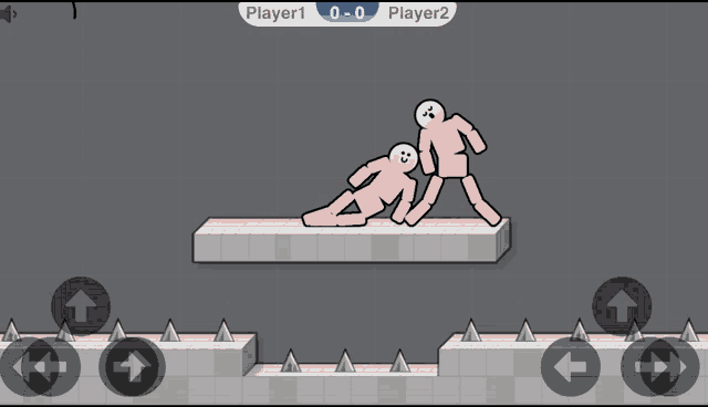 a screenshot of a video game with player 1 and player 2