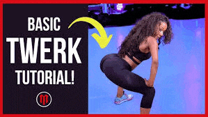 a woman is doing a basic twerk tutorial .