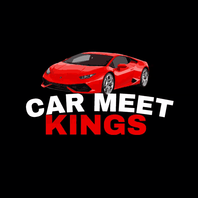 a car meet kings logo with a red sports car